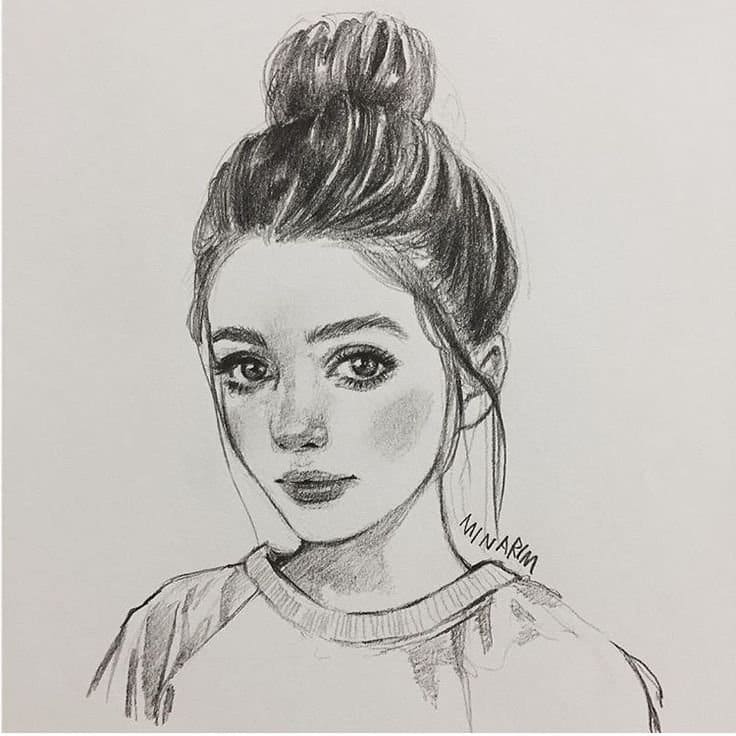 O rosto da menina para desenhar