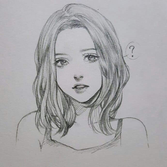 Photo of a girl for sketch