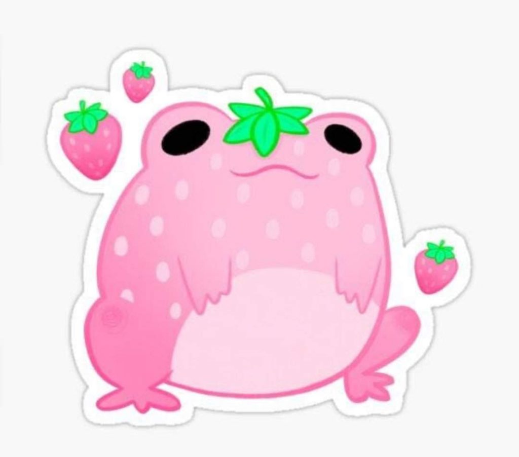 pink frog sticker