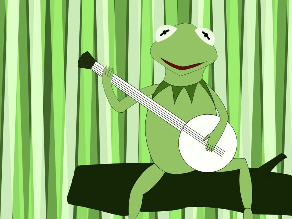 Kermit plays the guitar