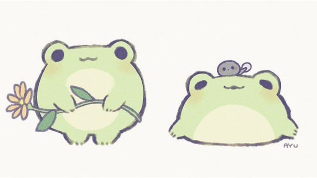 Two kawaii frogs