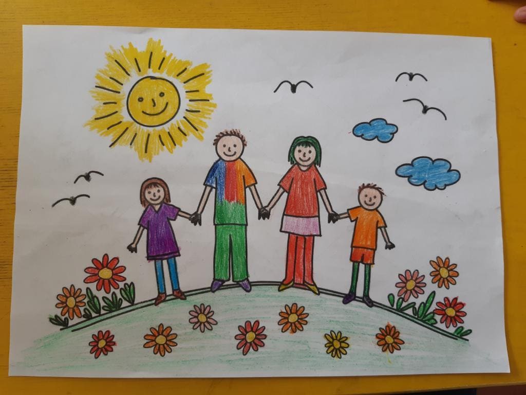 Family children's drawing