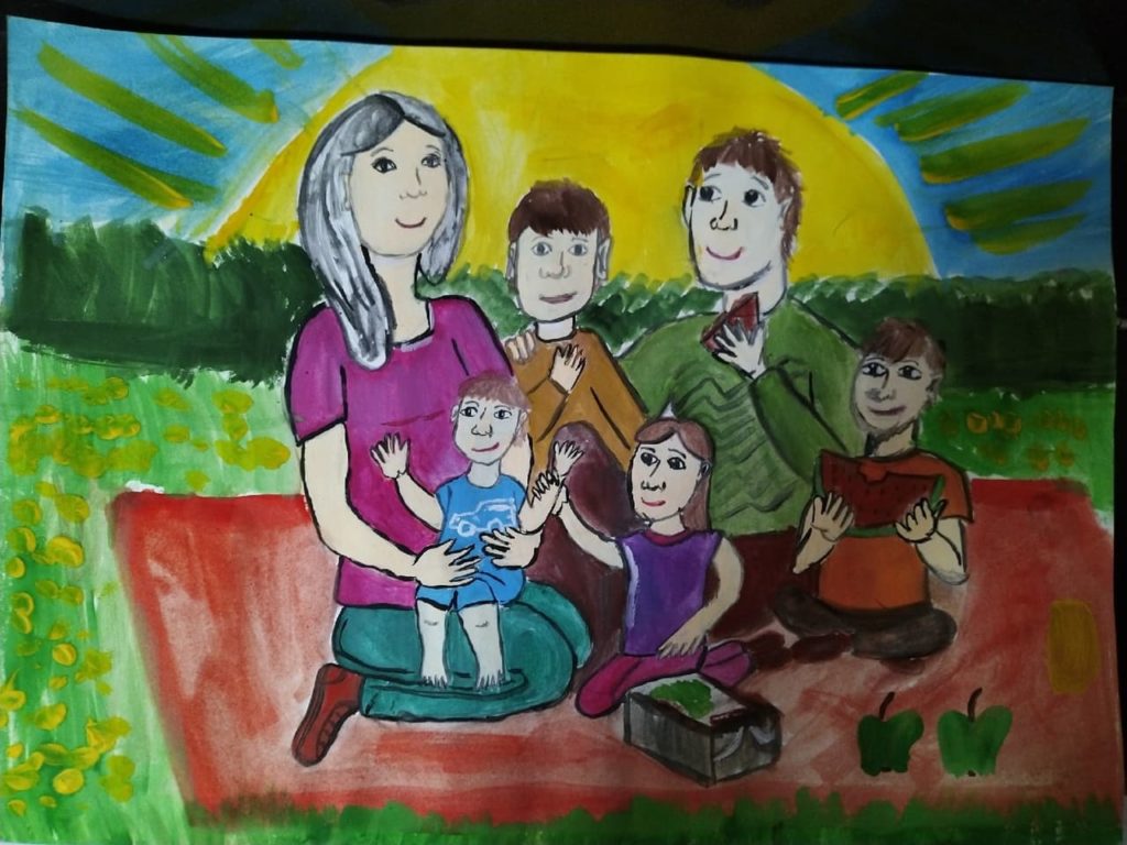 Familia en un picnic