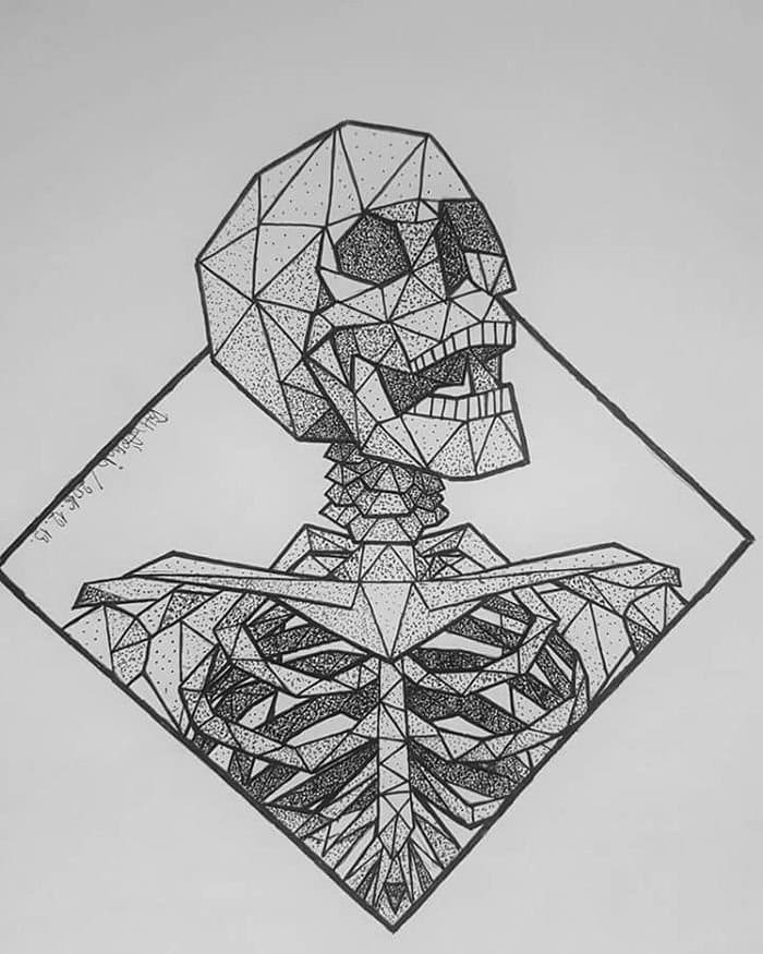 Esqueleto para tatuagem