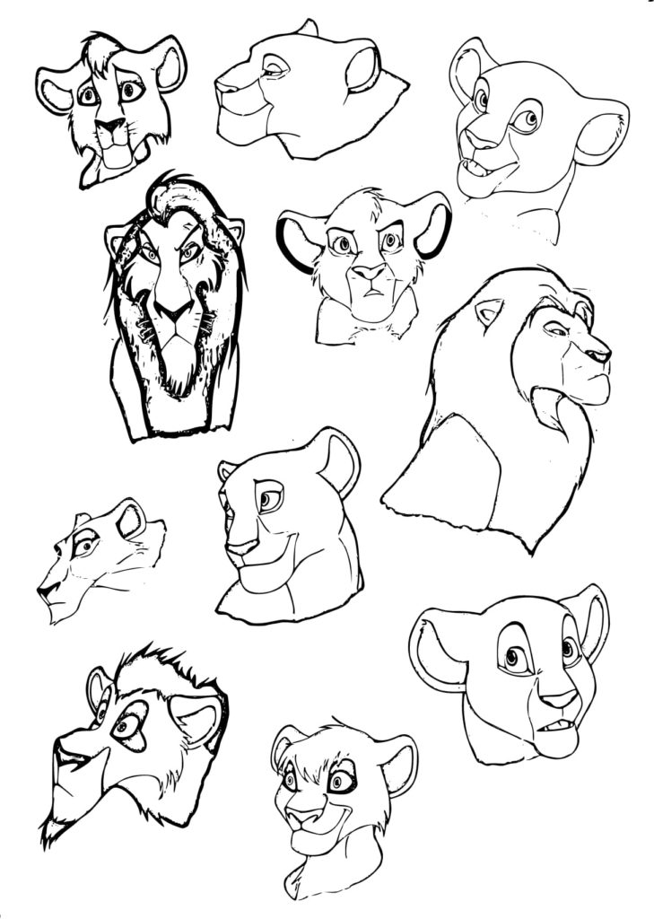 Personnages de dessins animés Le Roi Lion
