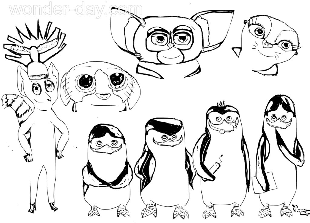 Personajes de Pingüinos de Madagascar