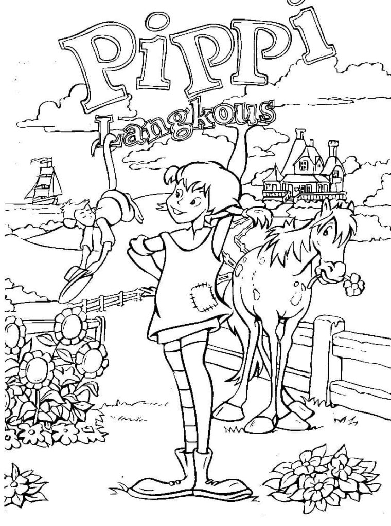 Fifi Brindacier, cheval, singe