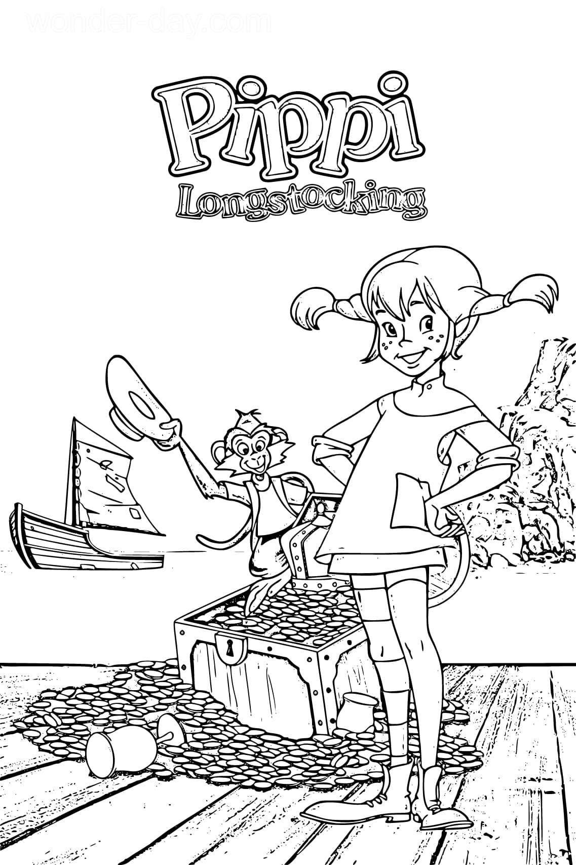 Pippi Longstocking Coloring Pages | WONDER DAY — Coloring pages for  children and adults