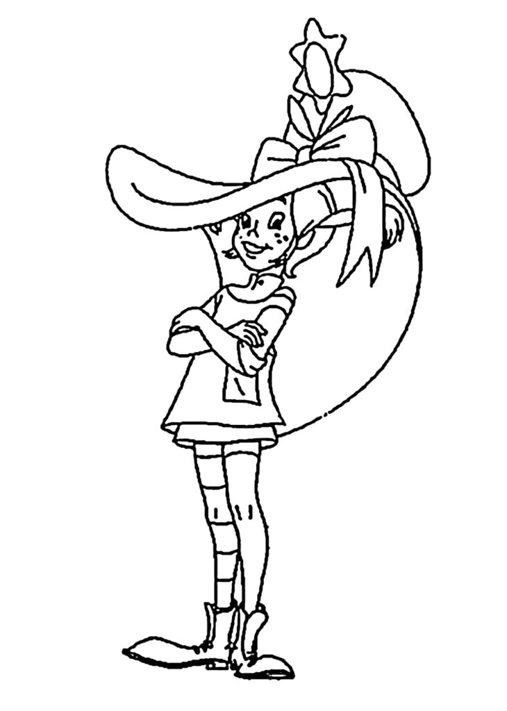 Pippi Longstocking in a hat