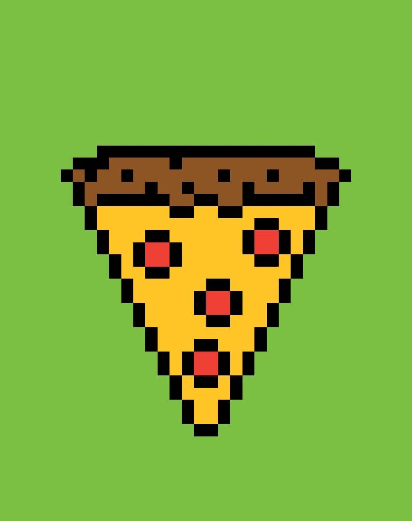 Dessin de pizza pixel
