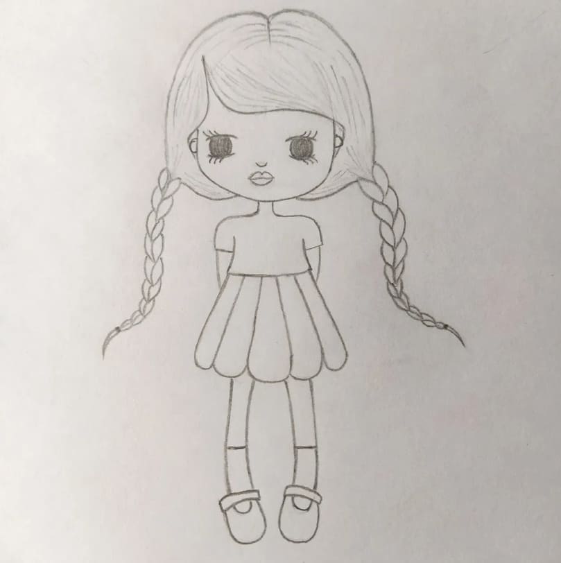 Little girl with pigtails