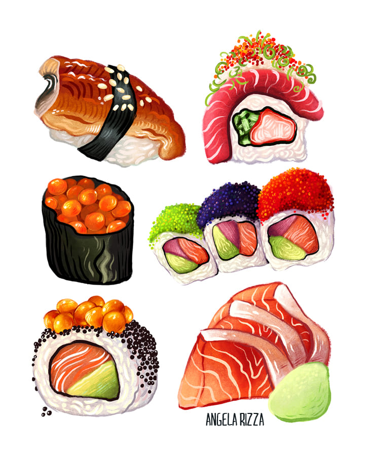 sushi para dibujar
