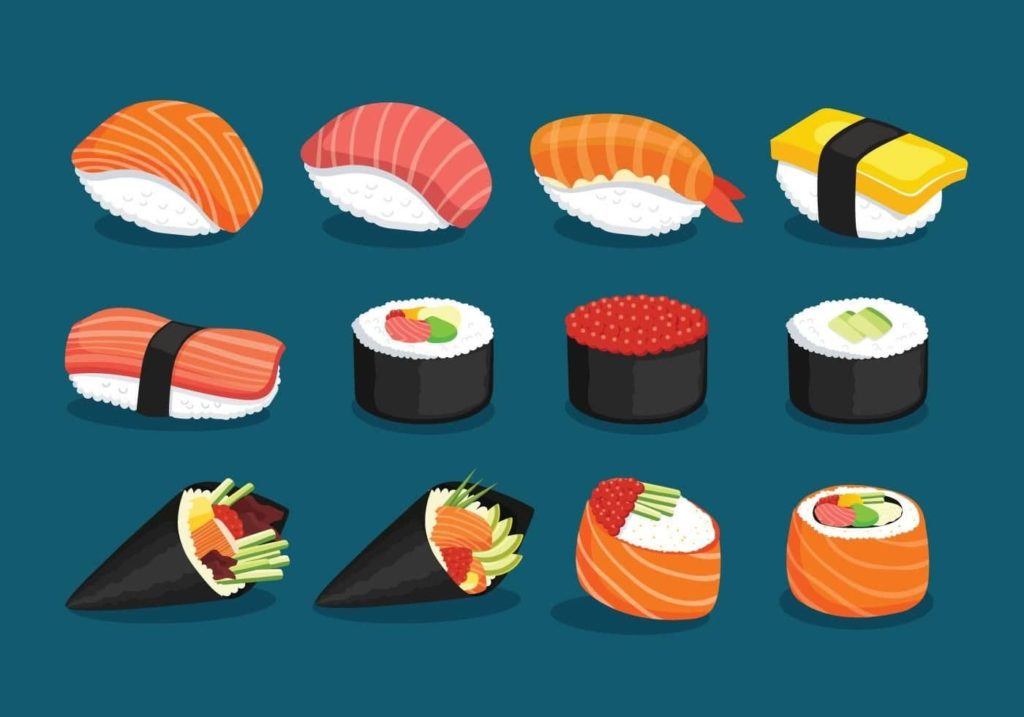 Japanisches Essen zum Skizzieren