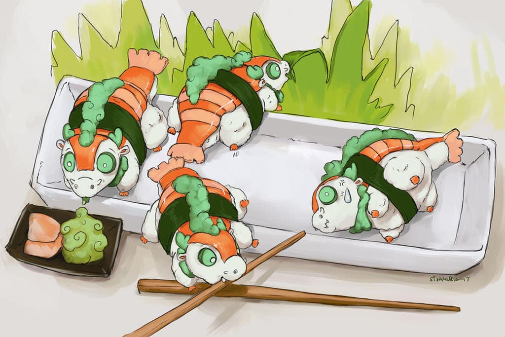 dibujos animados de sushi
