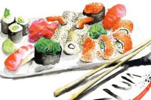 Dibujos de Sushi (50 Imágenes para dibujar)