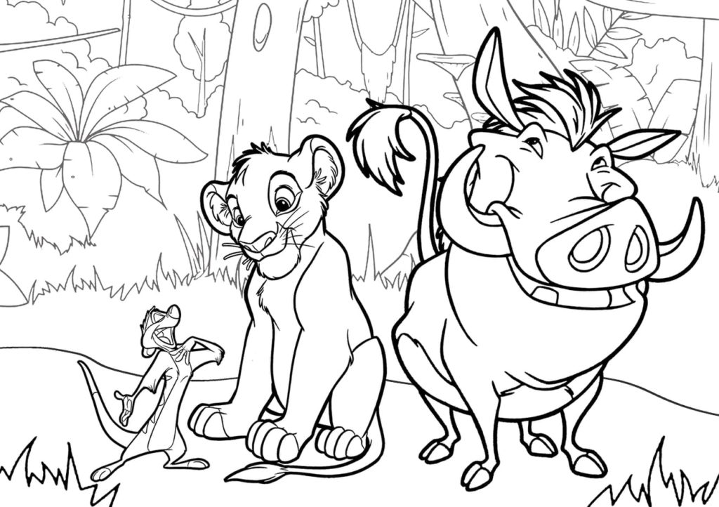 Simba, Timon and Pumbaa