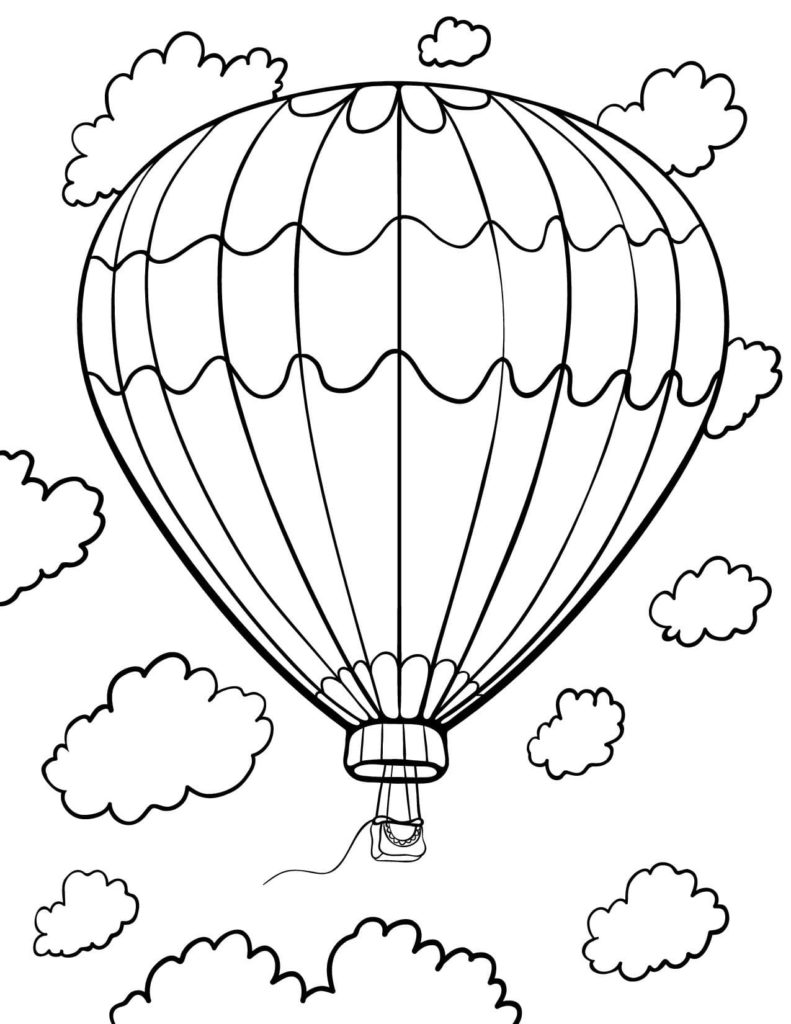 balão de ar quente no céu