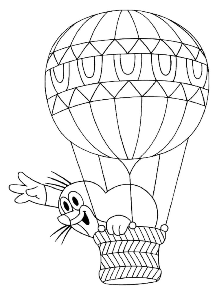 Maulwurf in einem Heißluftballon