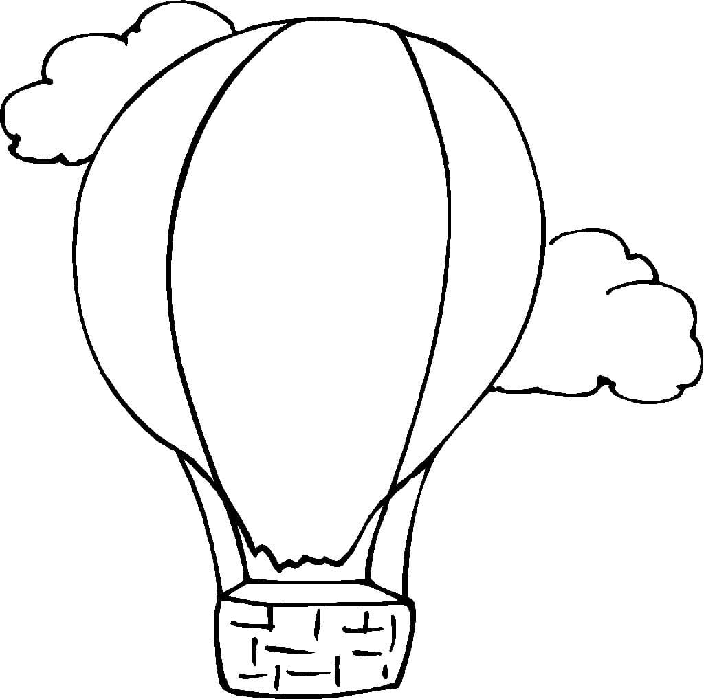 Balão de ar quente e nuvens
