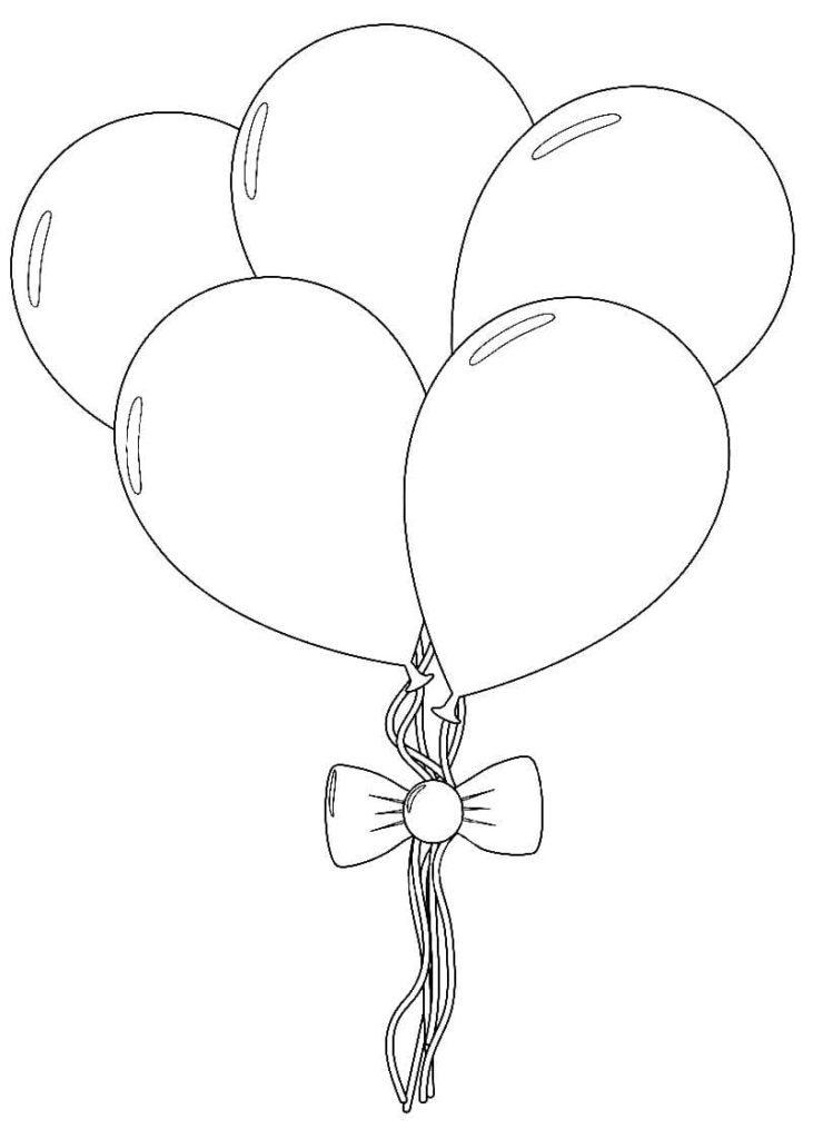 Ballons, die mit einer Schleife gebunden sind