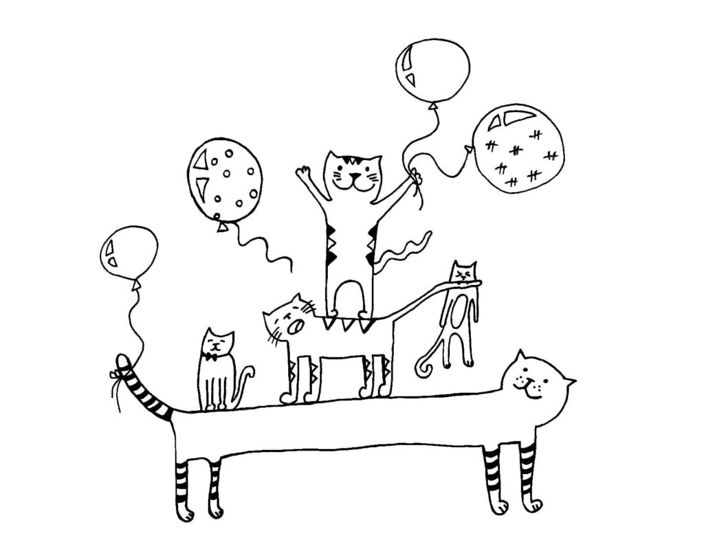 Cats and balloons