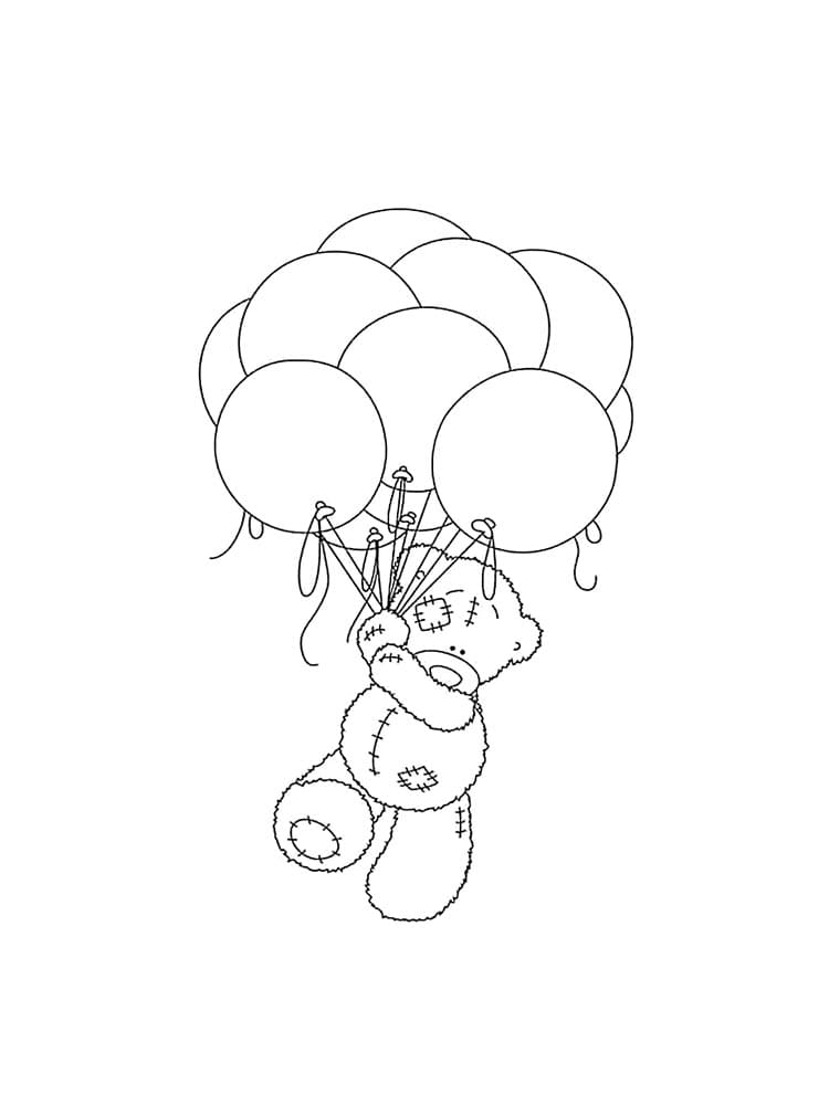 Teddy bear on balloons