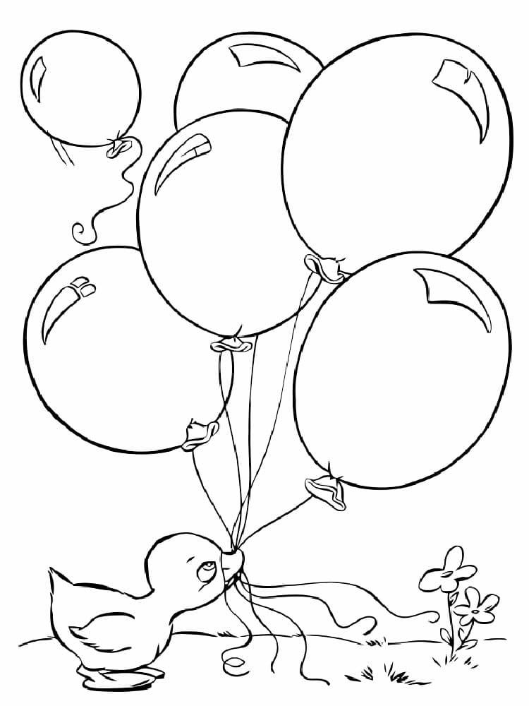 Duckling with balloons