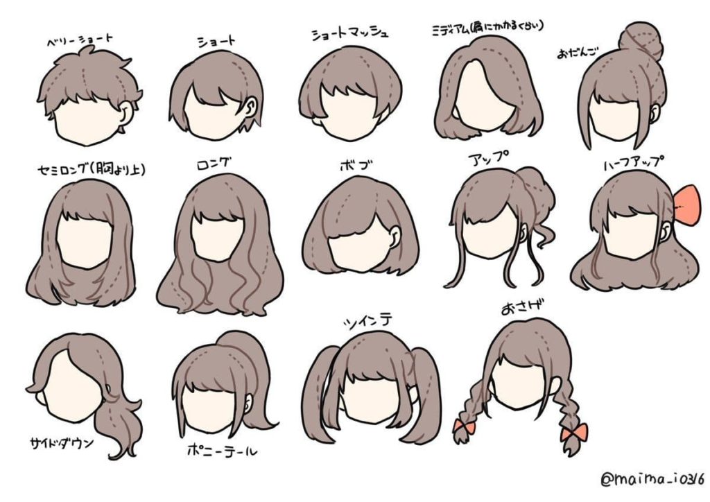 coiffures d'anime japonais