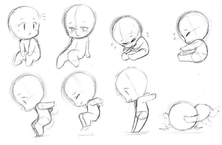 Chibi step by step pencil drawing