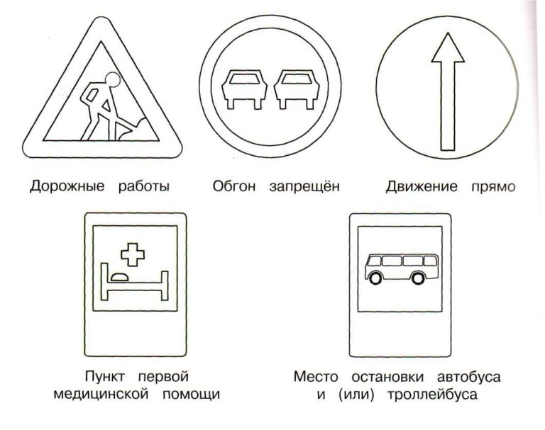 Дорожные знаки для детей в картинках раскраска дошколят