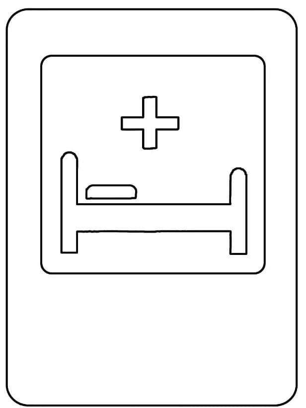 Medical road sign coloring page