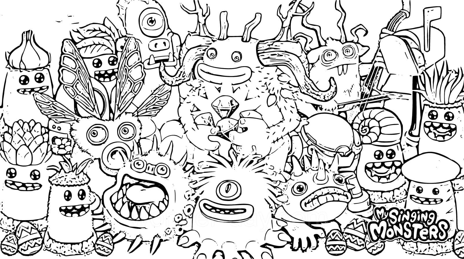 Dibujos de Mis monstruos cantantes para colorear | WONDER DAY — Dibujos  para colorear para niños y adultos