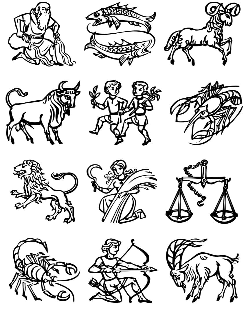 Dibujos de Signos del zodiaco para colorear | WONDER DAY — Dibujos para  colorear para niños y adultos