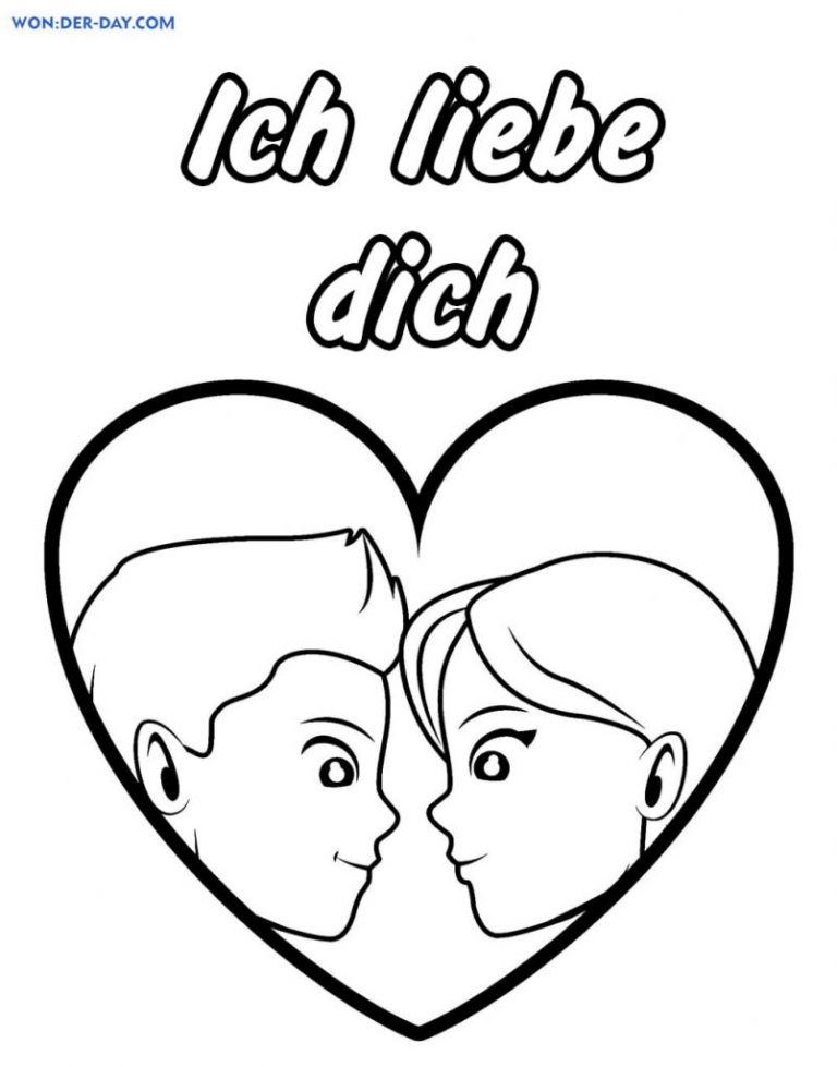 WhatsApp Bilder "Ich liebe dich":  A Coloring Page Adventure for Little Hearts