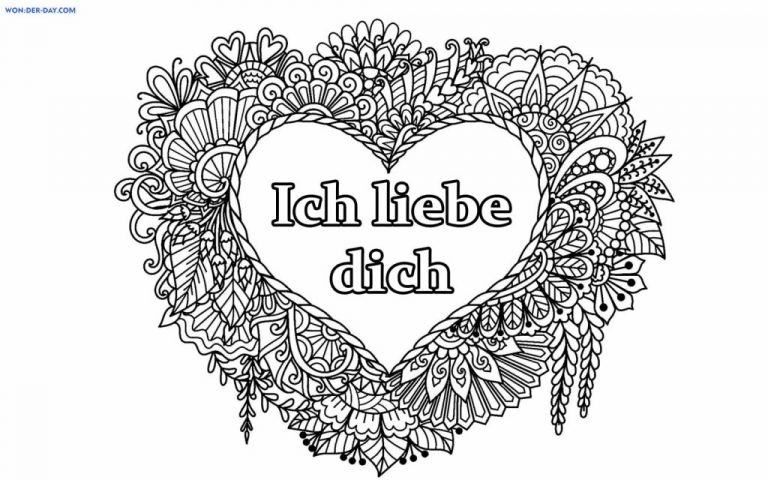 Ausmalbilder Ich liebe dich | WONDER DAY — Ausmalbilder für Kinder und