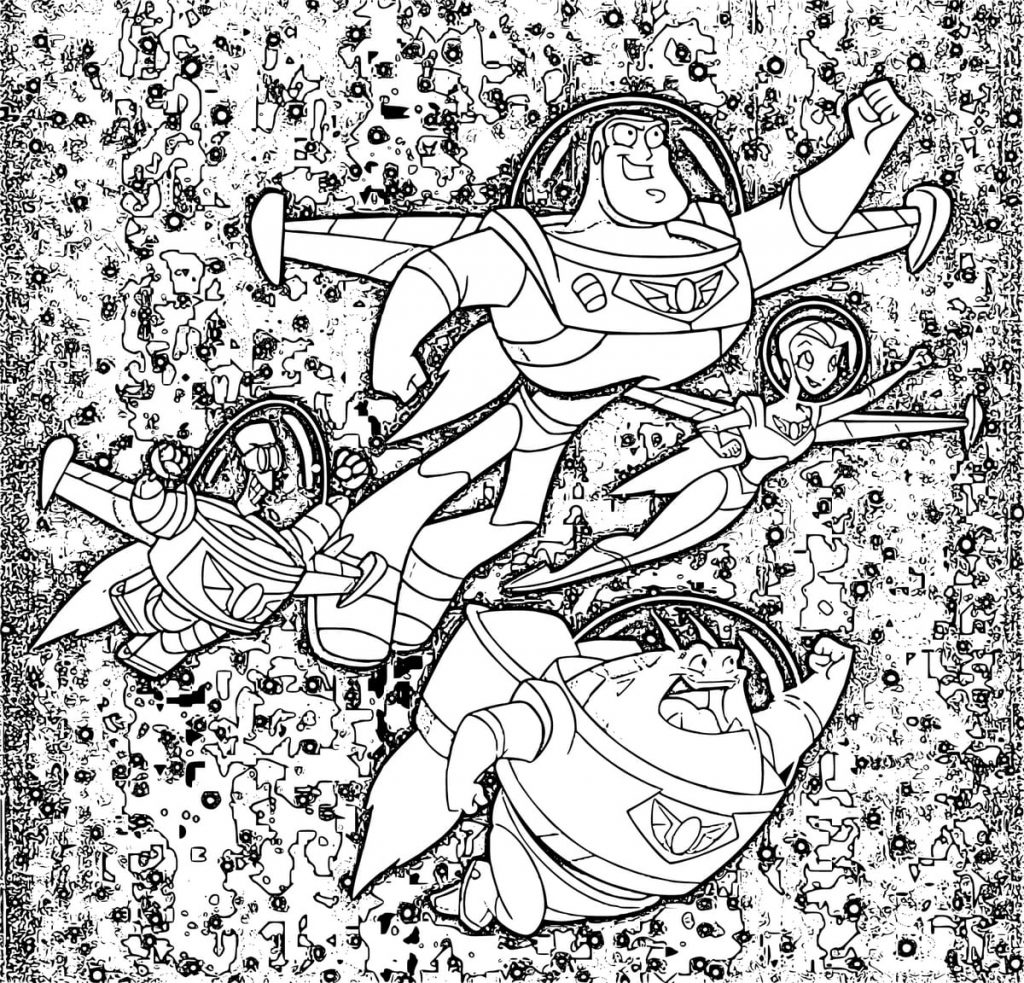 Buzz Lightyear und seine Weltraumcrew