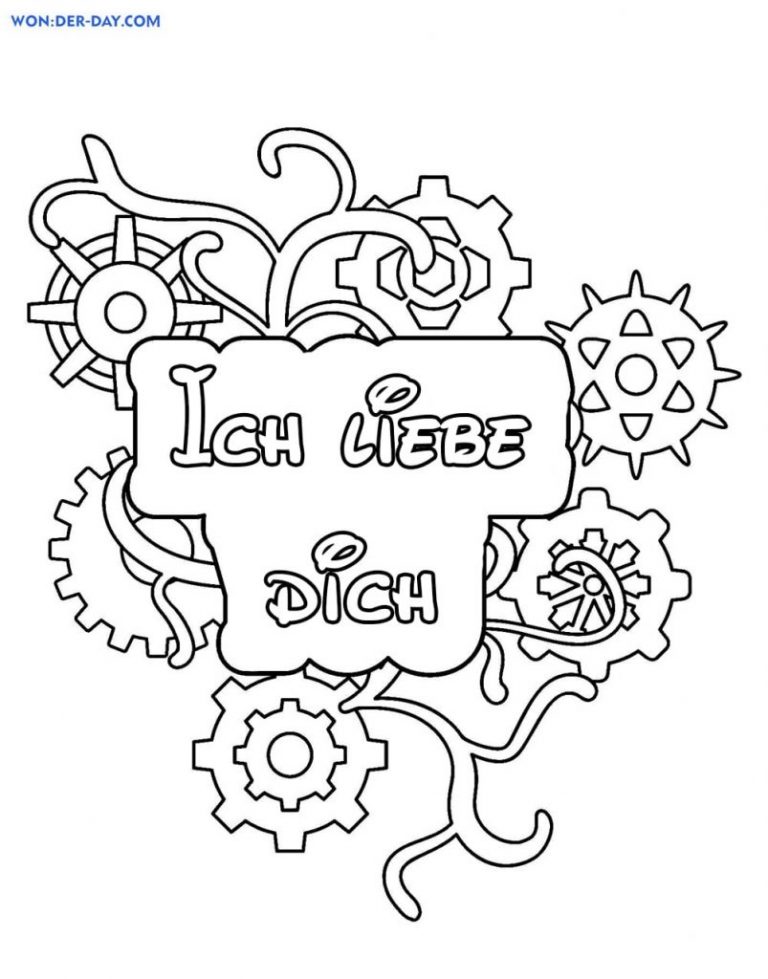 Ausmalbilder Ich liebe dich | WONDER DAY — Ausmalbilder für Kinder und