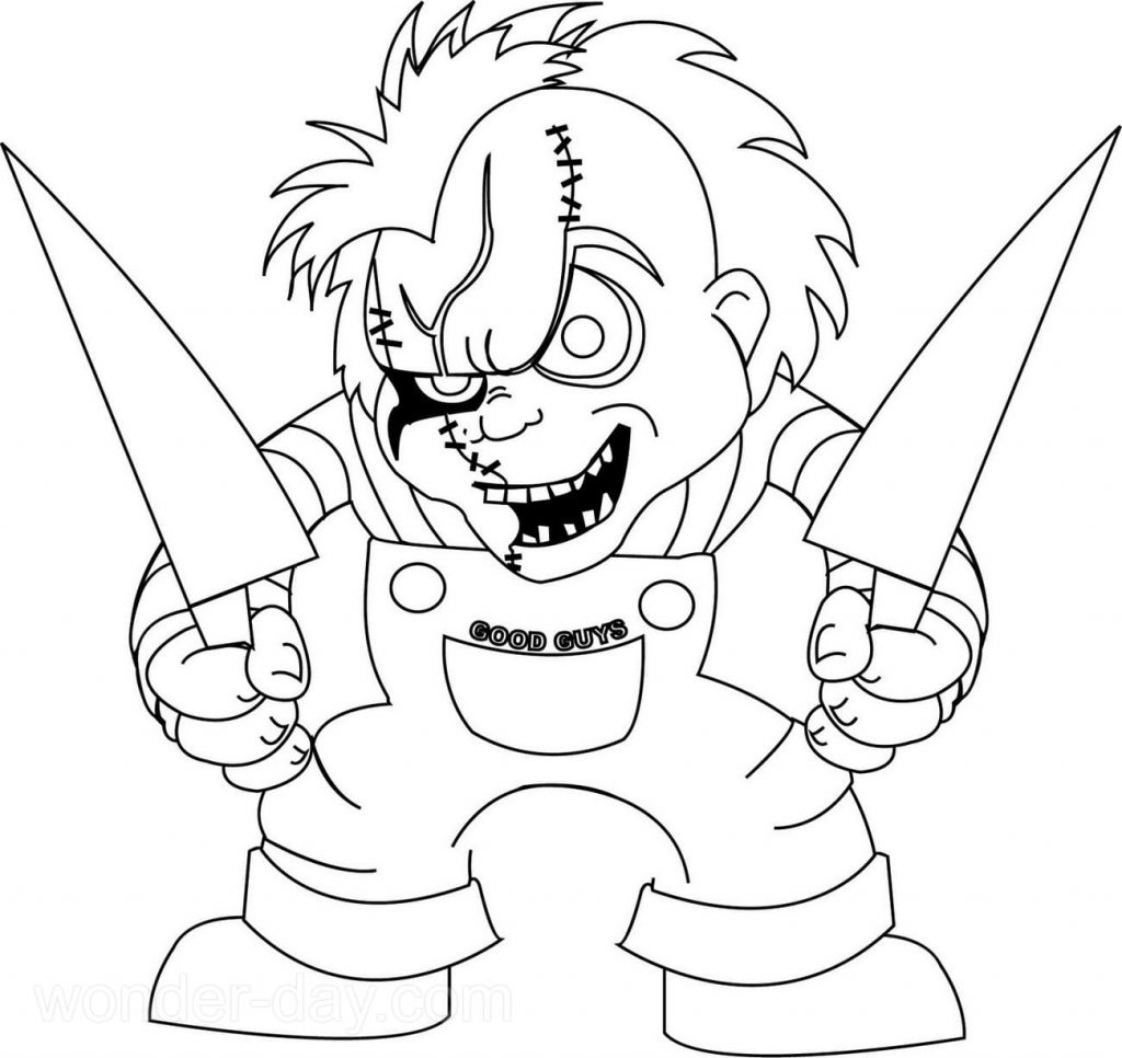 Chucky con due coltelli