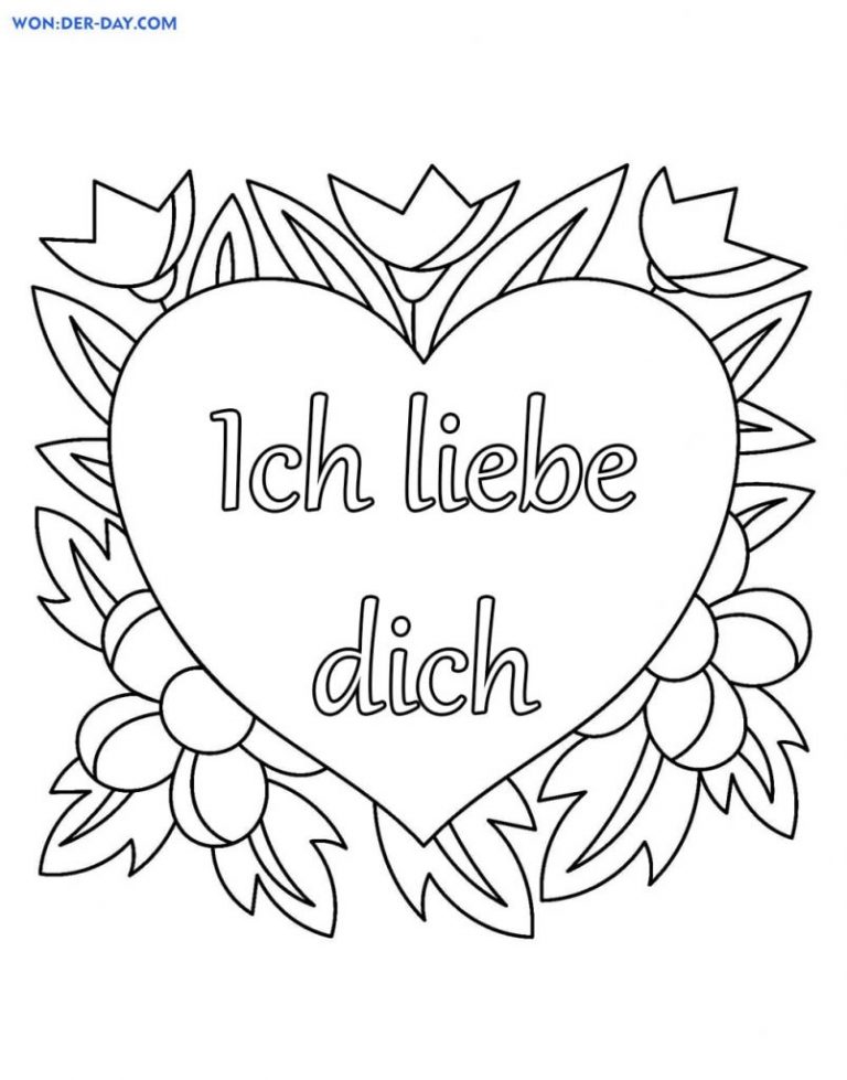 Ausmalbilder: "Ich liebe dich" - A Coloring Page for Sharing Love