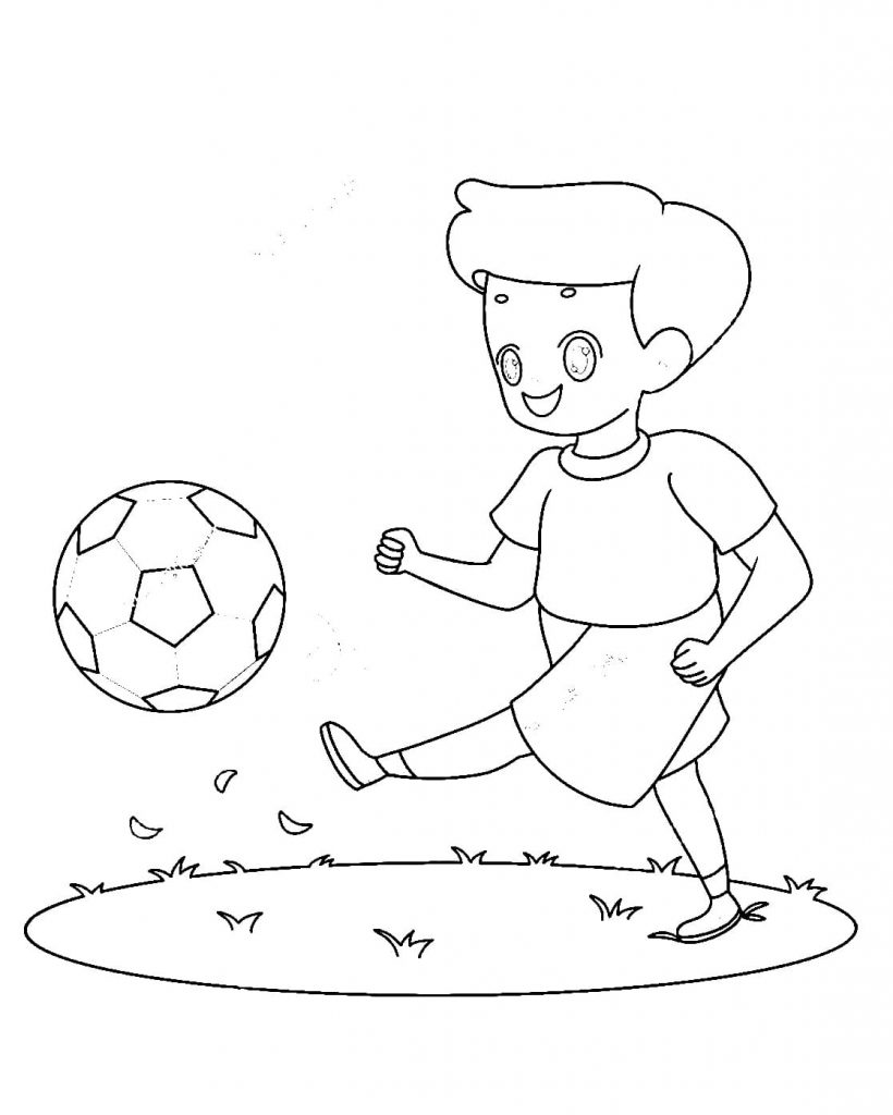 menino com bola de futebol