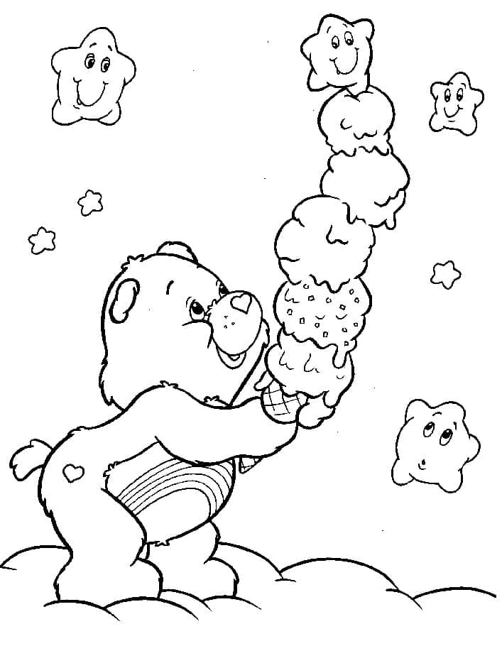 Cucciolo di orso con gelato