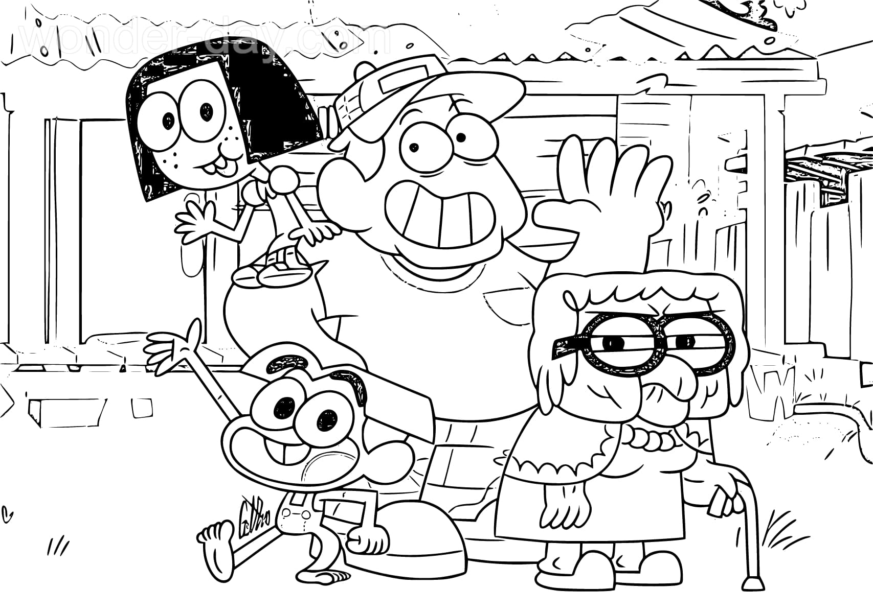 Dibujos de Las Big City Greens para colorear WONDER DAY — Dibujos