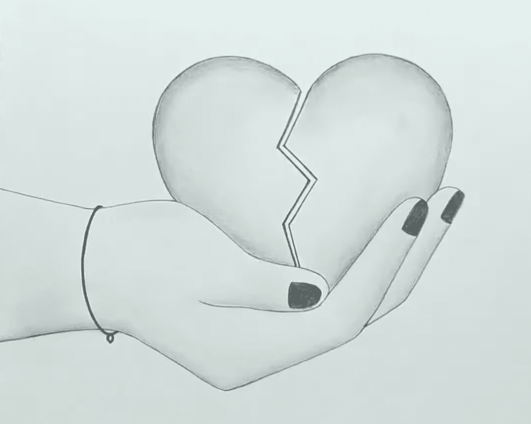 Drawing Broken Heart PNG 1000x1000px Drawing Area Black And White  Brand Broken Heart Download Free