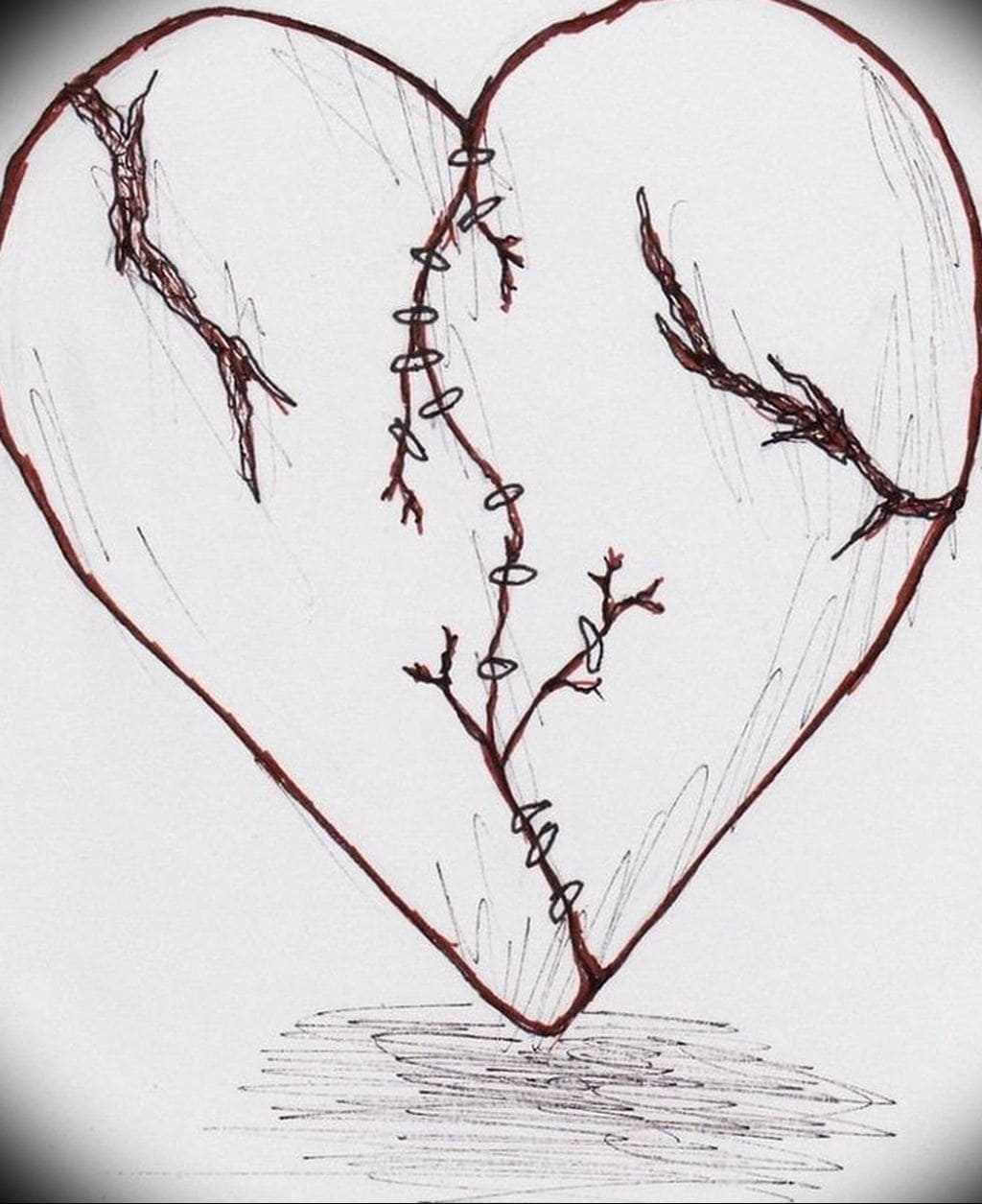 How To Draw Broken Heart - Broken Heart Drawing Easy, HD Png Download ,  Transparent Png Image - PNGitem