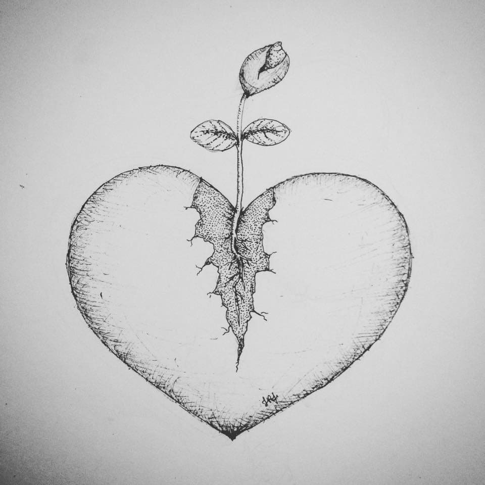 Coeur avec rose