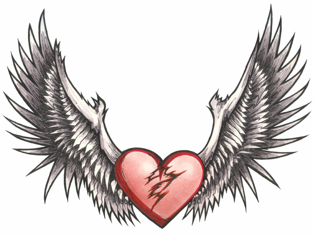 Coeur avec des ailes