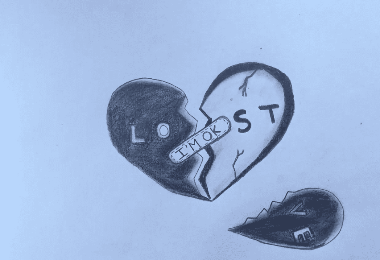 Digital Drawing Broken Heart There Love Stock Illustration 1323361319 |  Shutterstock
