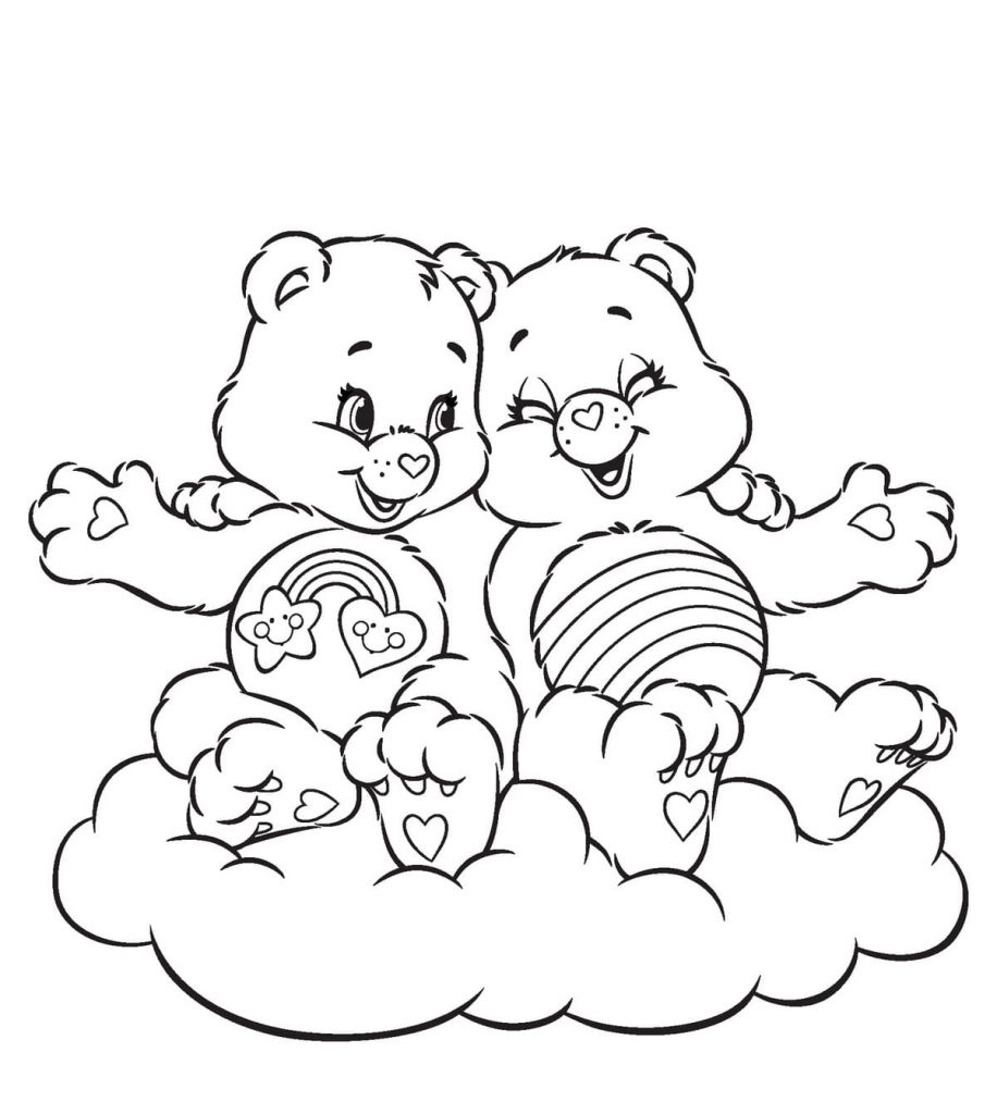 Ursinhos carinhosos na nuvem
