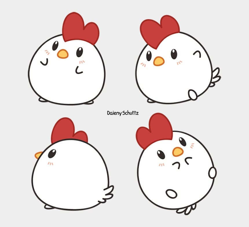 Cute chicken for sketches.