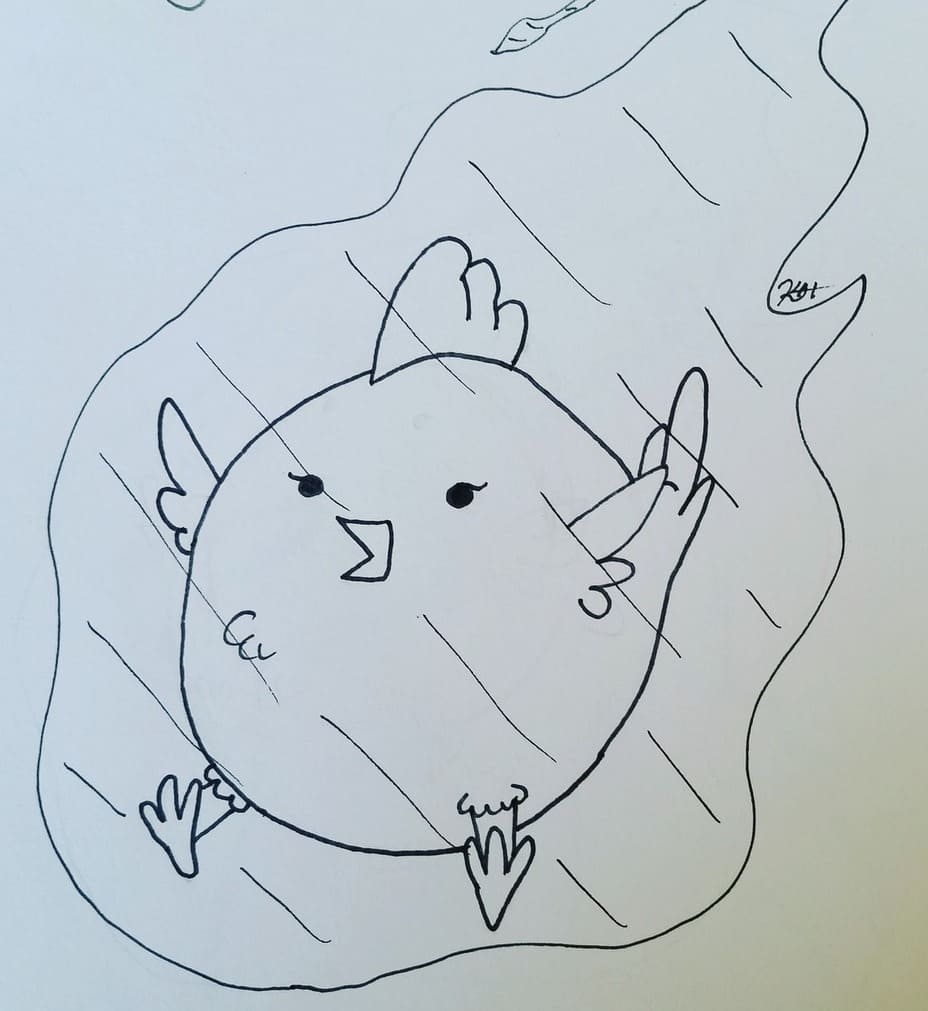 Desenho De Esboço Páginas Para Colorir Galinha Fofa Vetor PNG